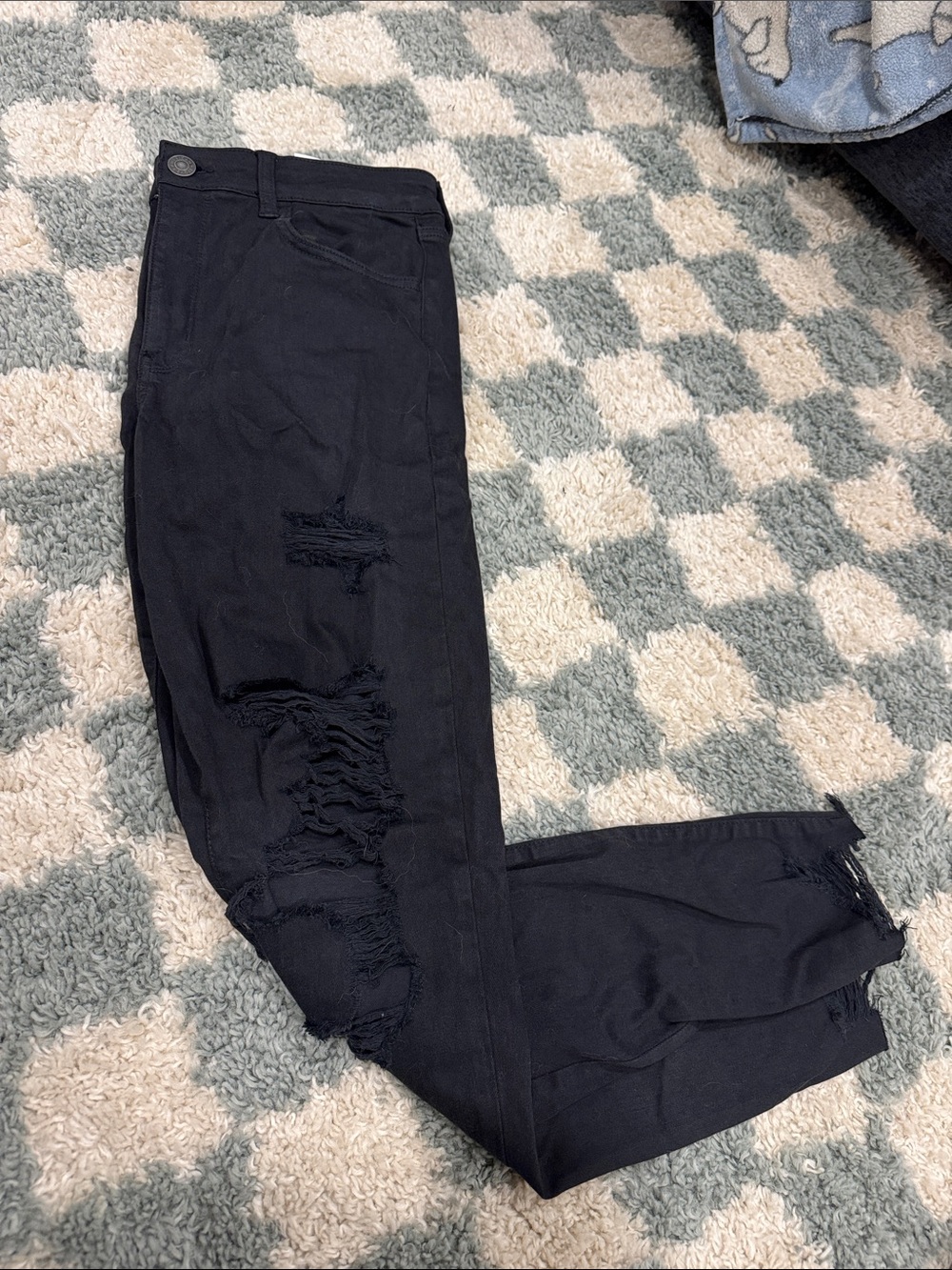 American eagle 14 long next level stretch Black Distressed Skinny Jeans